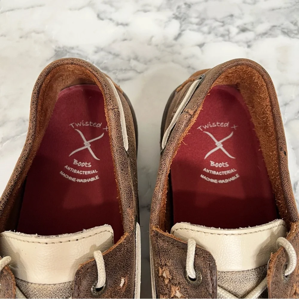 Twisted X Brown and Cream Women's Moccasins - Picture 10 of 12